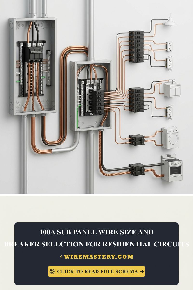 Adding structural circuits? Learn the exact 100A subpanel wire sizes, voltage drop gauge adjustments, and residential NEC grounding protocols safely.