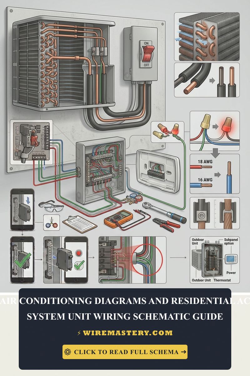 Master central air conditioning schematics. Complete guide to residential AC wiring diagrams, low-voltage contactor loops, and line-voltage specs safely.