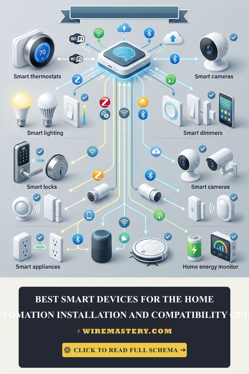 Compare the best smart devices for home automation ecosystems. Complete wiring and wireless protocol compatibility guide for lighting, HVAC, and locks.
