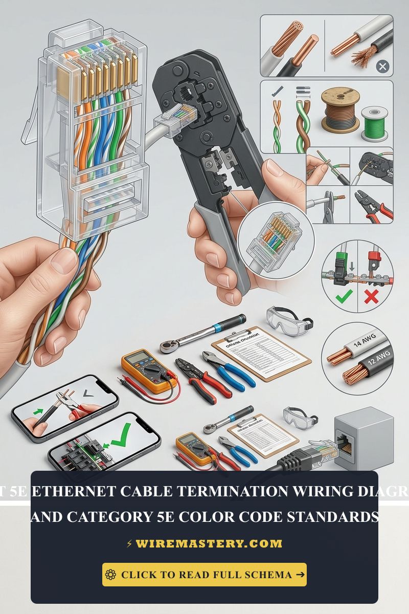 Learn how to punch down and crimp Cat-5e network lines. Complete guide to T568A and T568B color code standards with step-by-step illustrations.