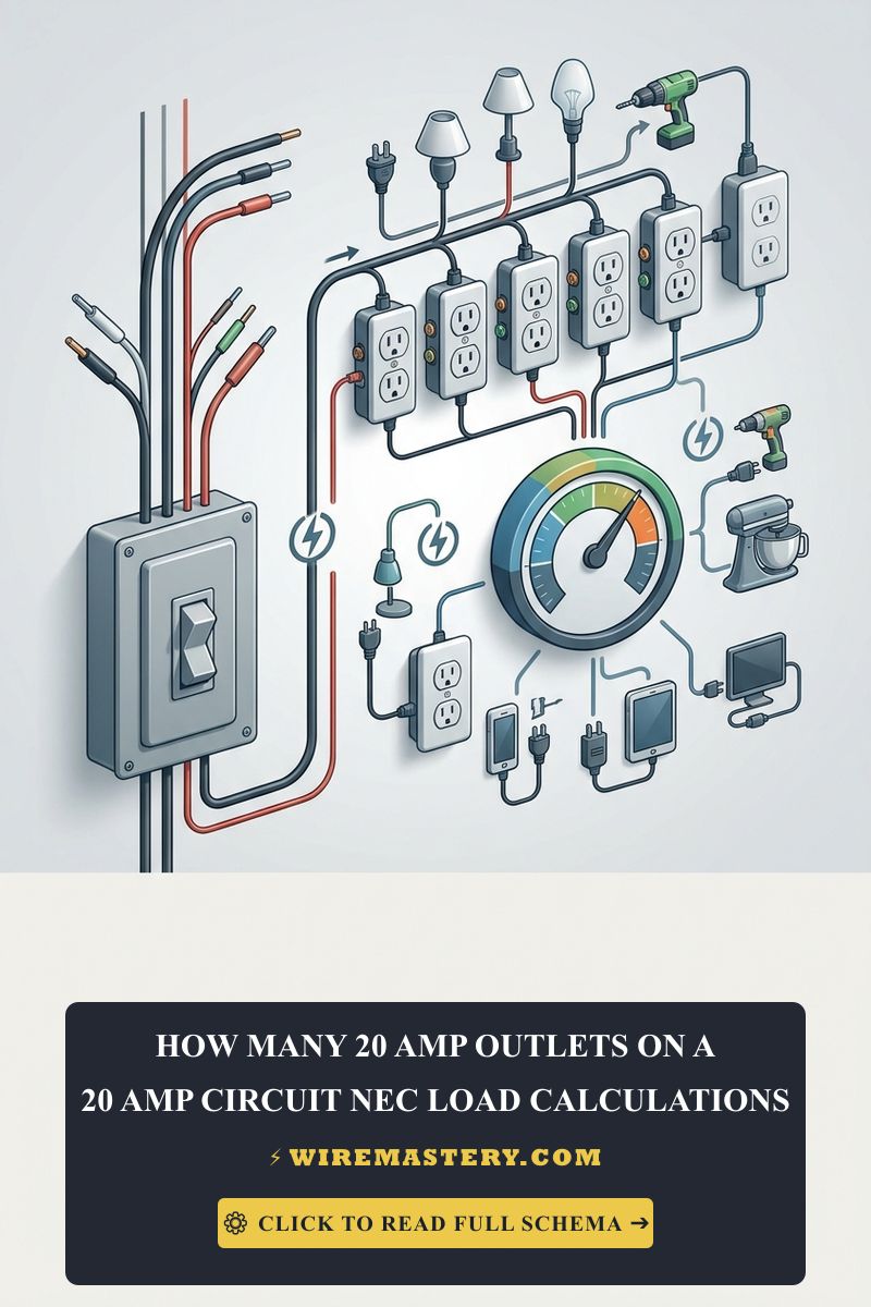 Planning a branch layout? Learn exactly how many 20-amp outlets can go on a 20-amp circuit using official NEC load calculation formulas safely.